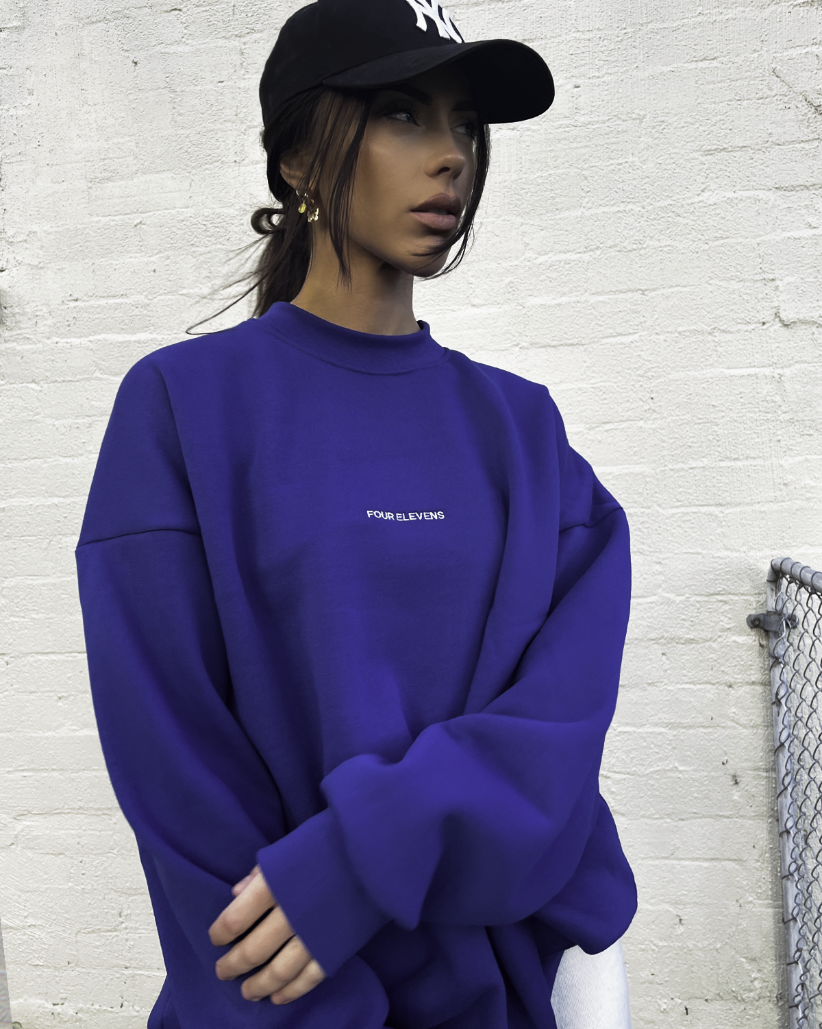 Blue Minimal Four Elevens Sweat