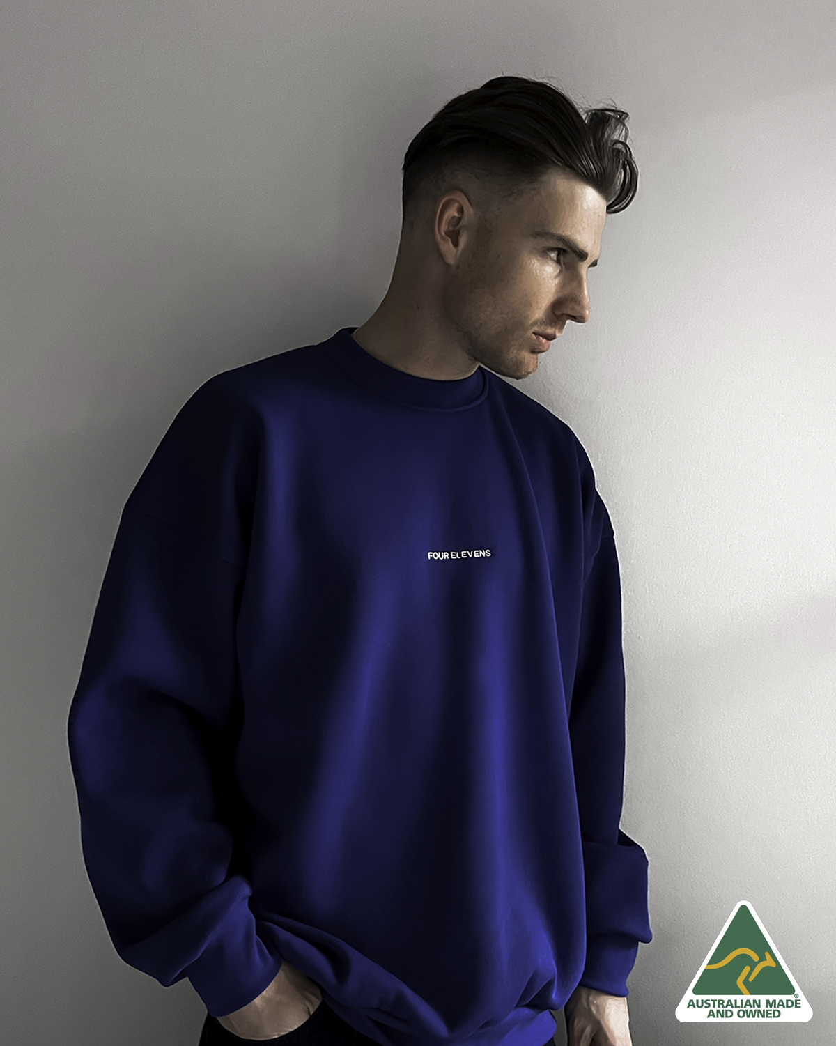Blue Minimal Four Elevens Sweat