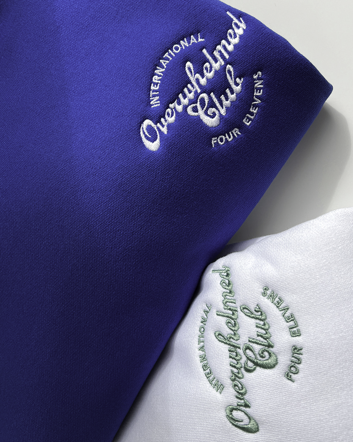 Overwhelmed Club Blue & White Sweat