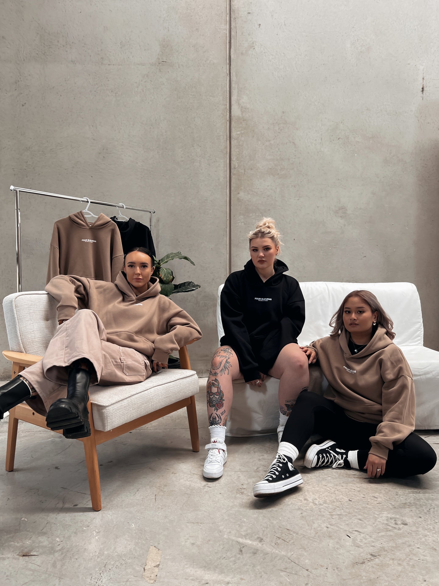Taupe Minimal Hoodie