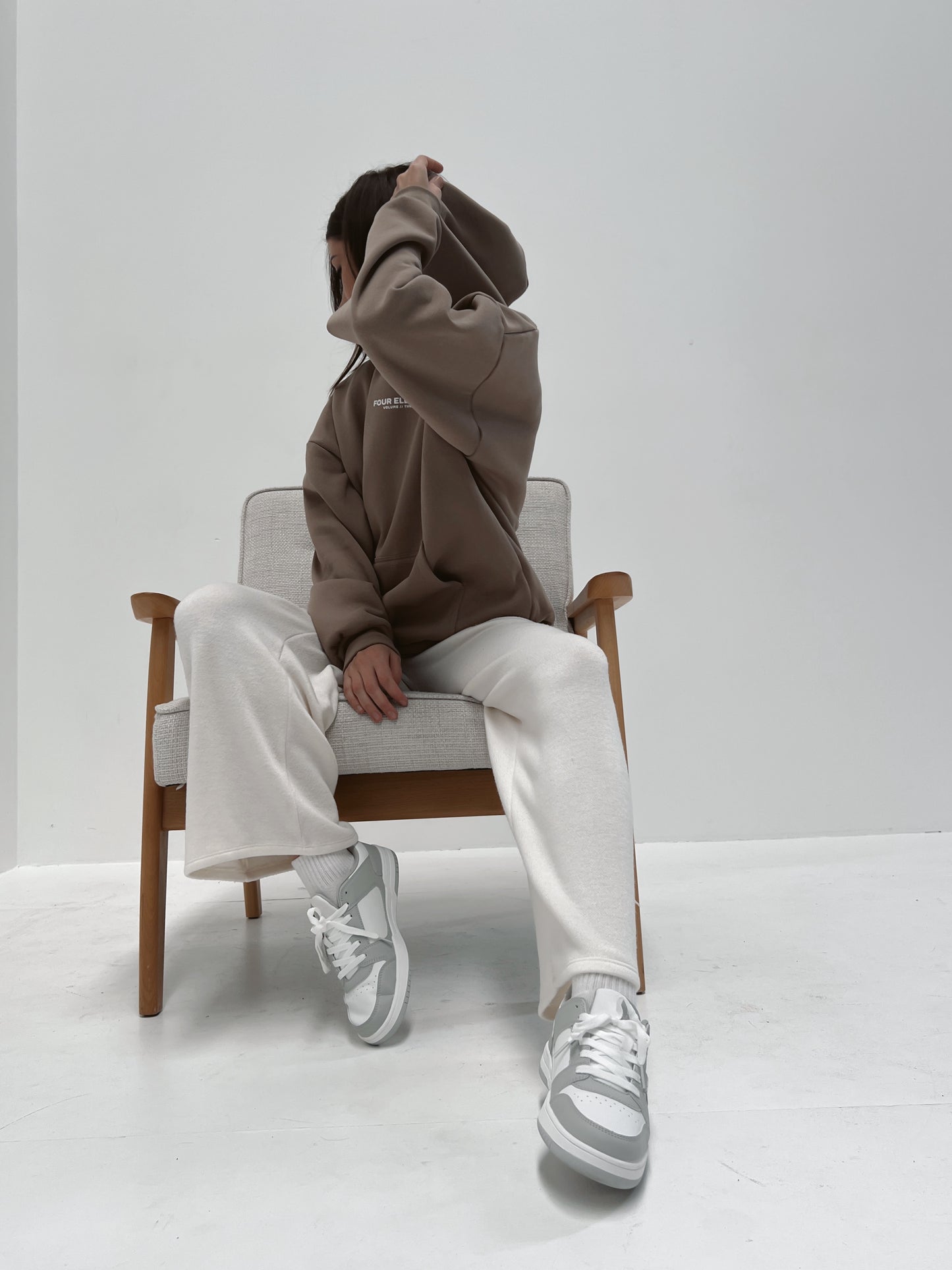 Taupe Minimal Hoodie