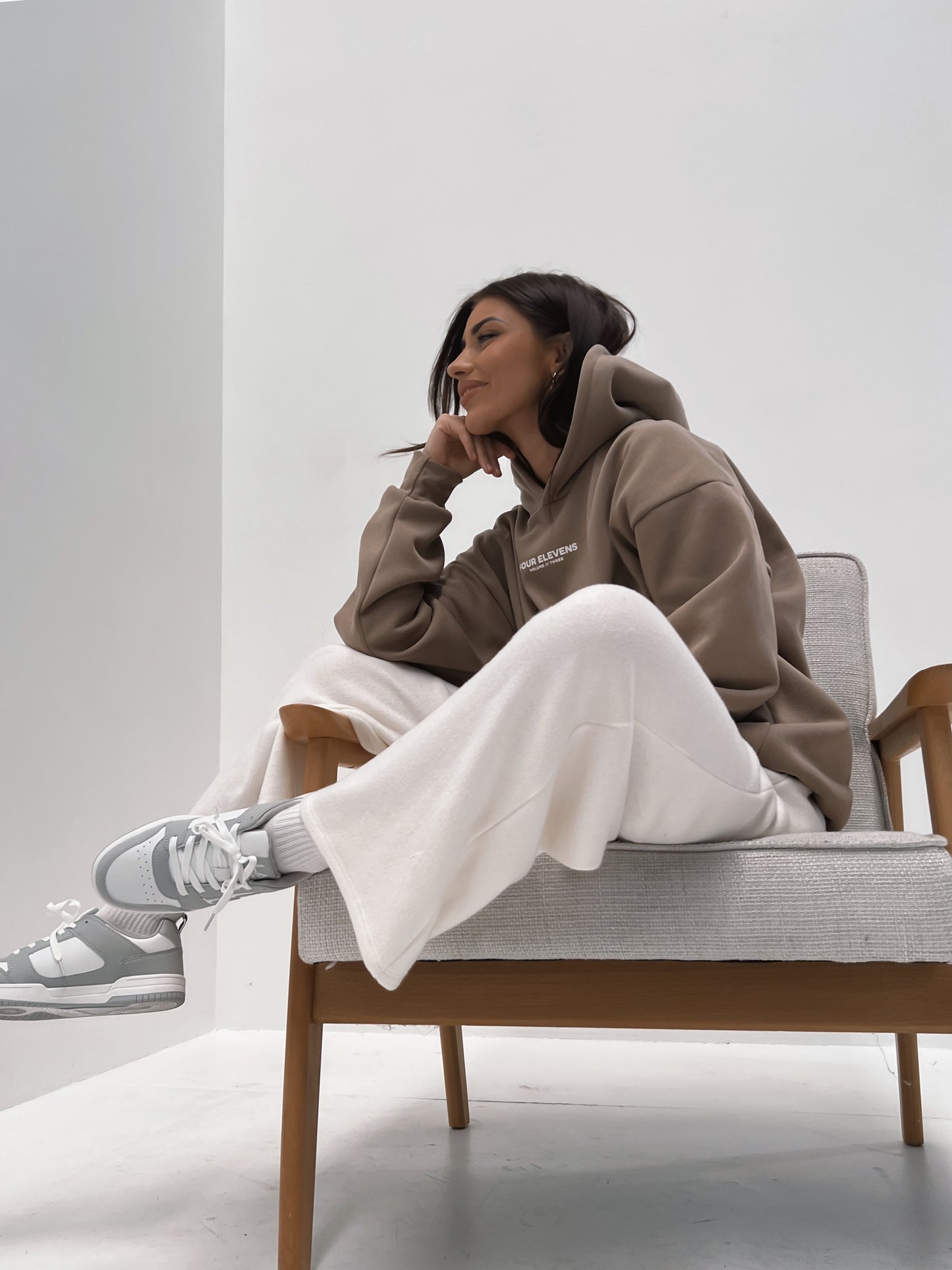Taupe Minimal Hoodie