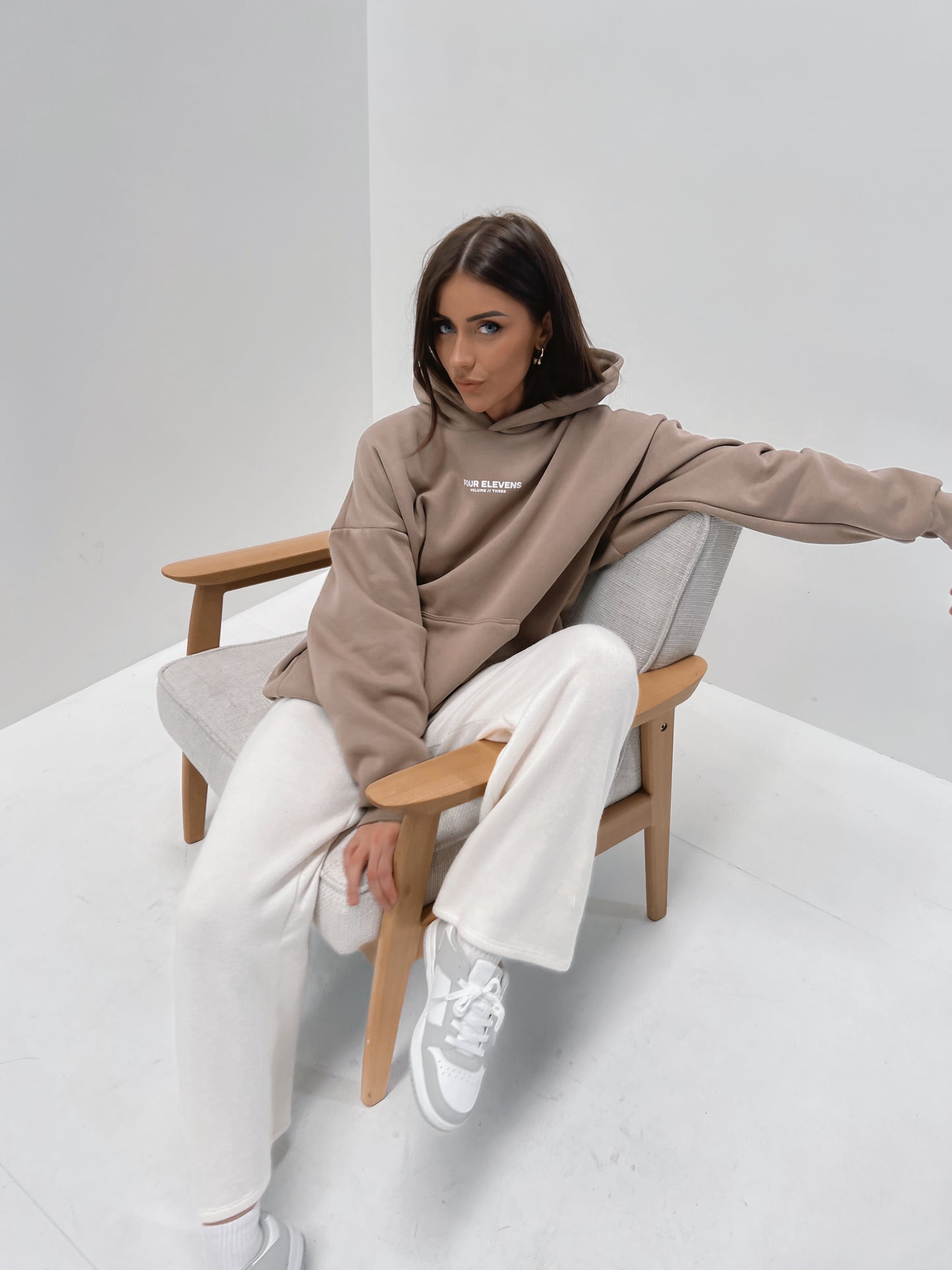 Taupe Minimal Hoodie